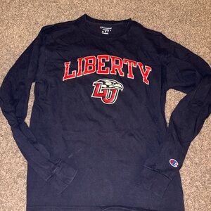 Champion Navy Long Sleeve Shirt with Logo